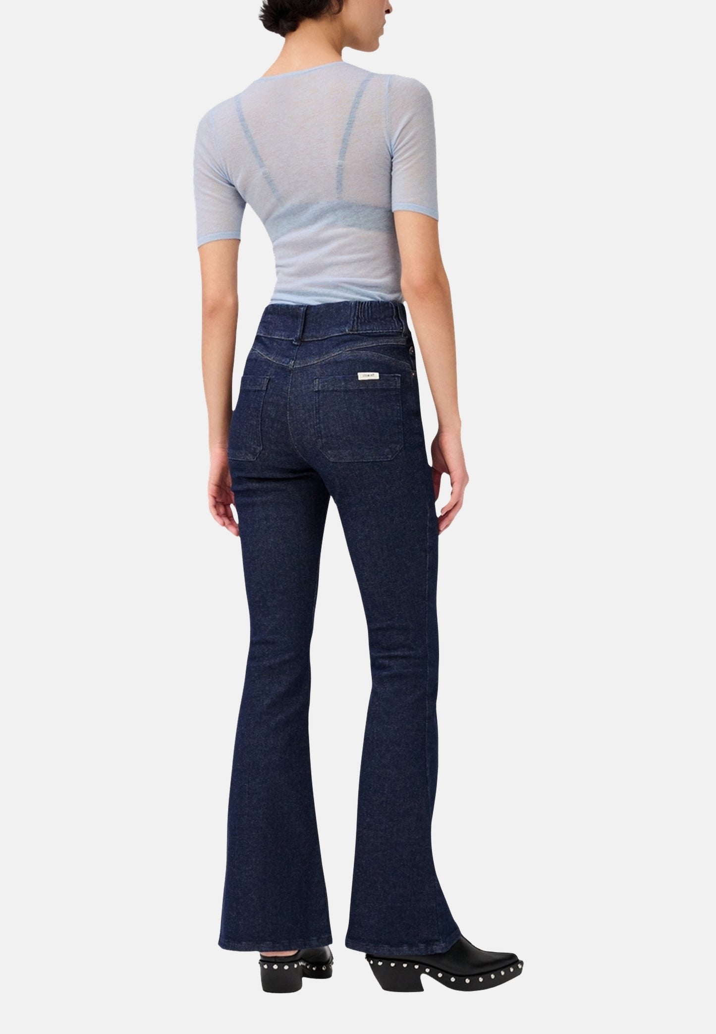 Flared High Rise Denim Pants