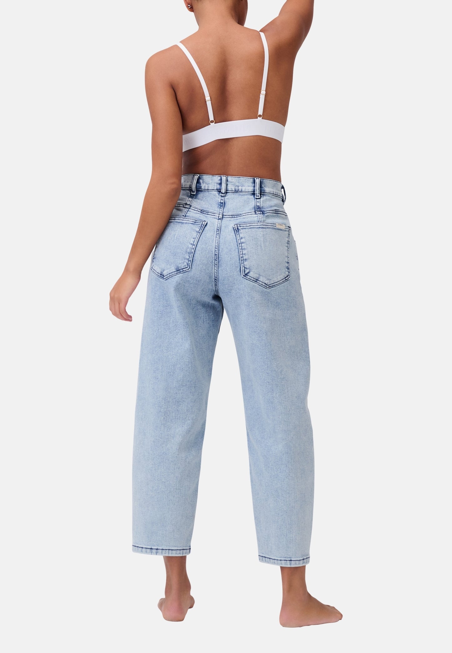 Relaxed Denim High Rise Pants