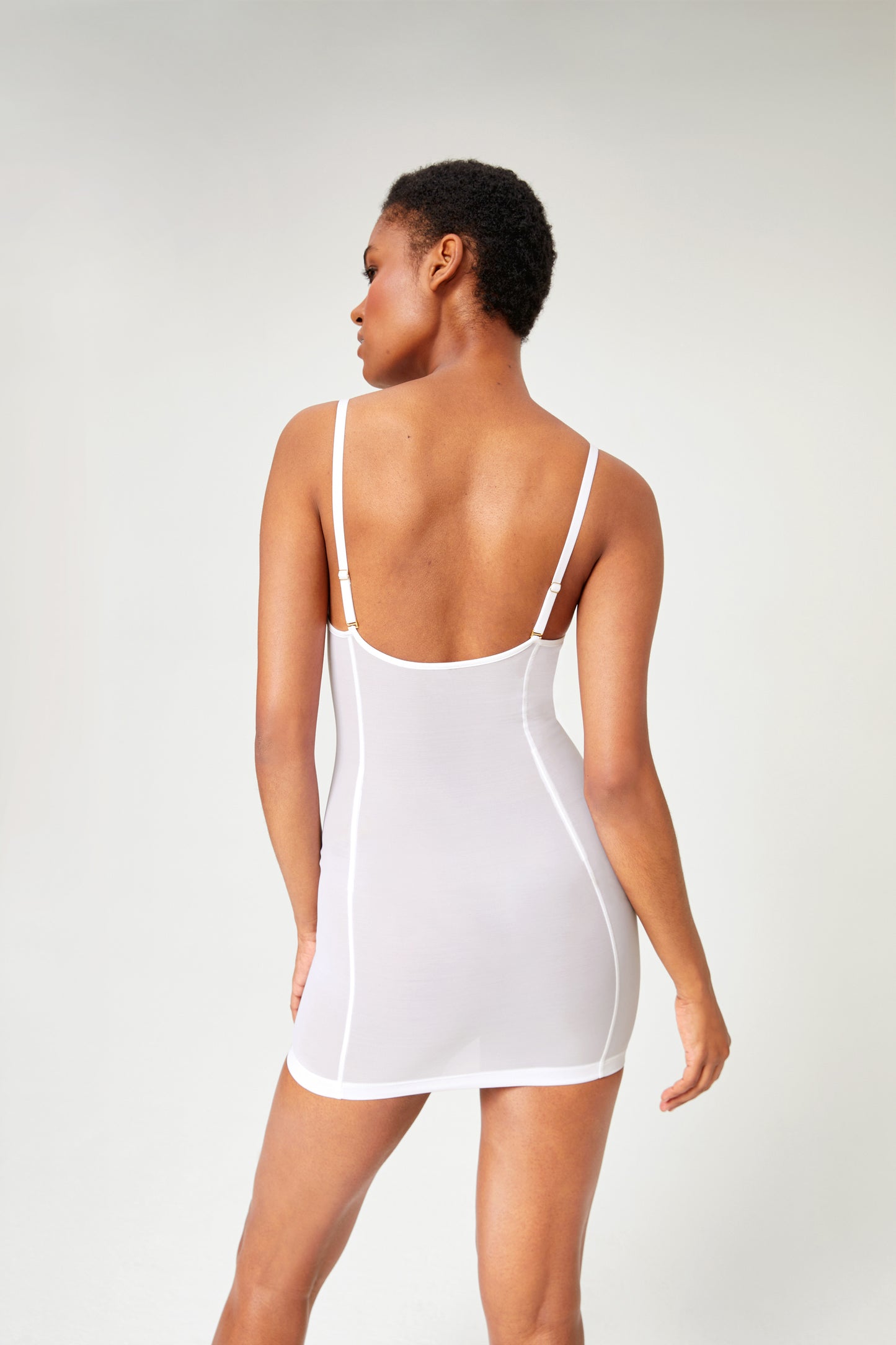 All Mesh Shaping Slip Dress