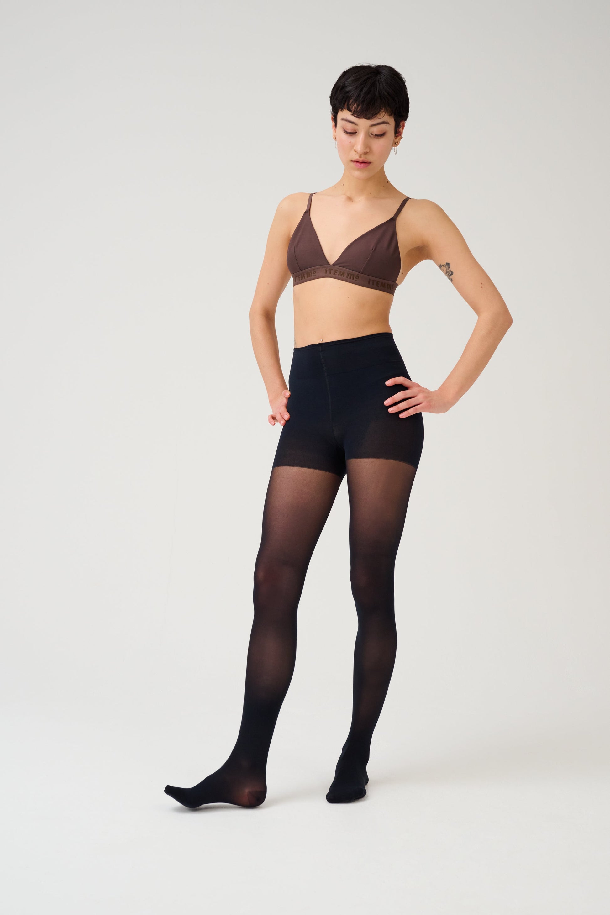 ITEM m6 Small‚0-4 / L1 (Regular) / Black Translucent Sheer Support Tights