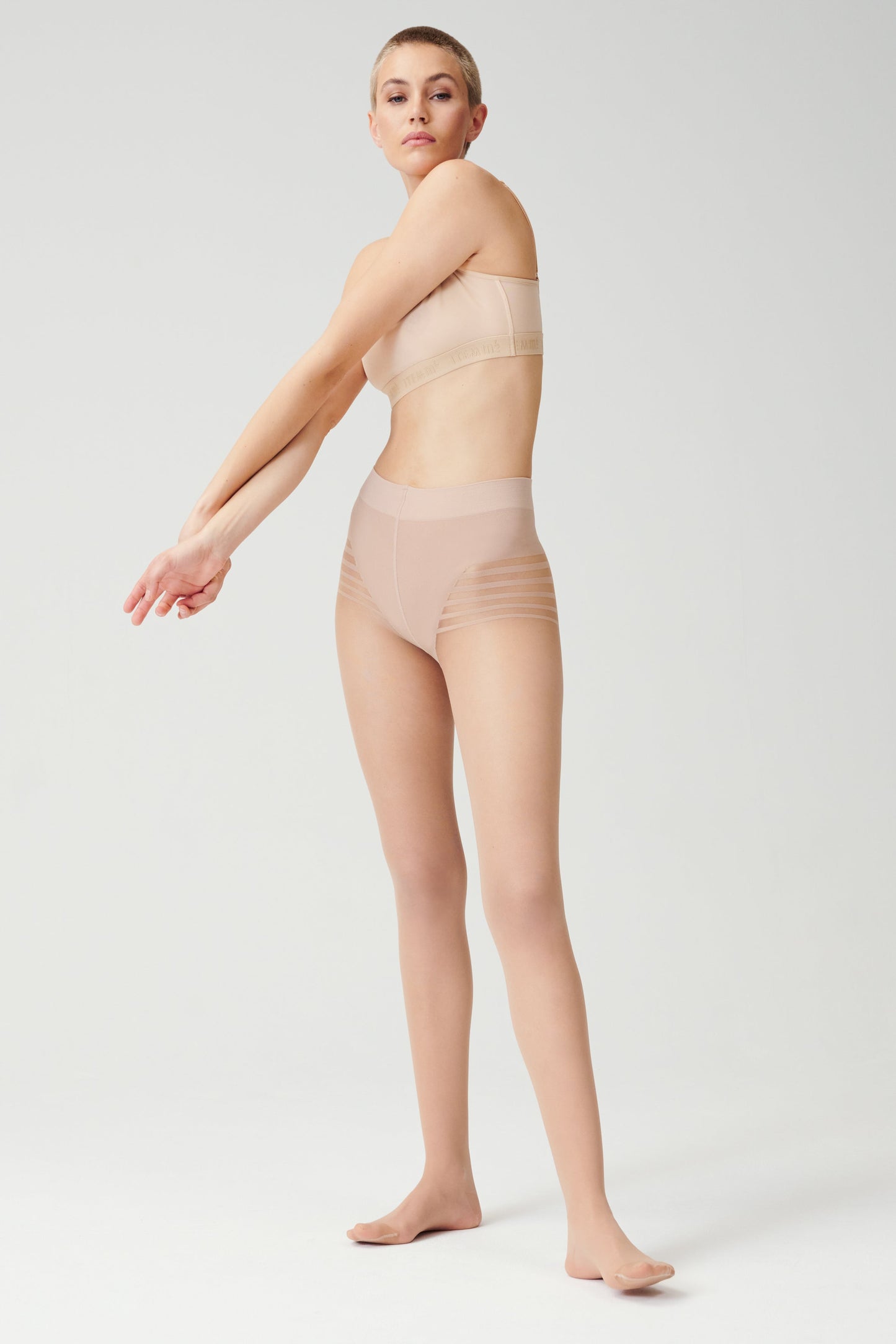 ITEM m6 Small‚0-4 / L1 (Regular) / Ivory Invisible Sheer Compression Support Tights